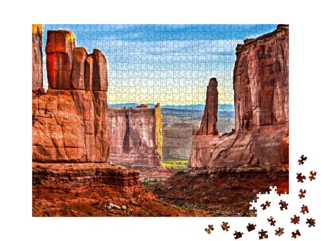 Red Rock Canyon Mountain Landscape. Grand Canyon Landscap... Jigsaw Puzzle with 1000 pieces