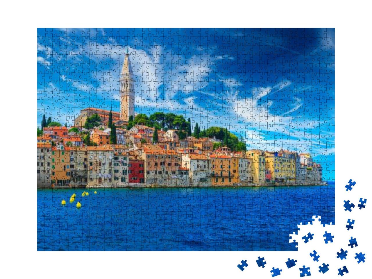 Wonderful Romantic Old Town At Adriatic Sea. Boats & Yach... Jigsaw Puzzle with 1000 pieces