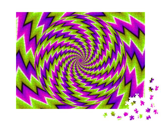 Green, Purple & Pink Background with the Rotating Sphere... Jigsaw Puzzle with 1000 pieces