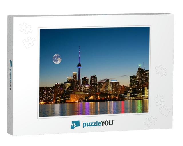 A Rising Moon Over Toronto, Canada... Jigsaw Puzzle