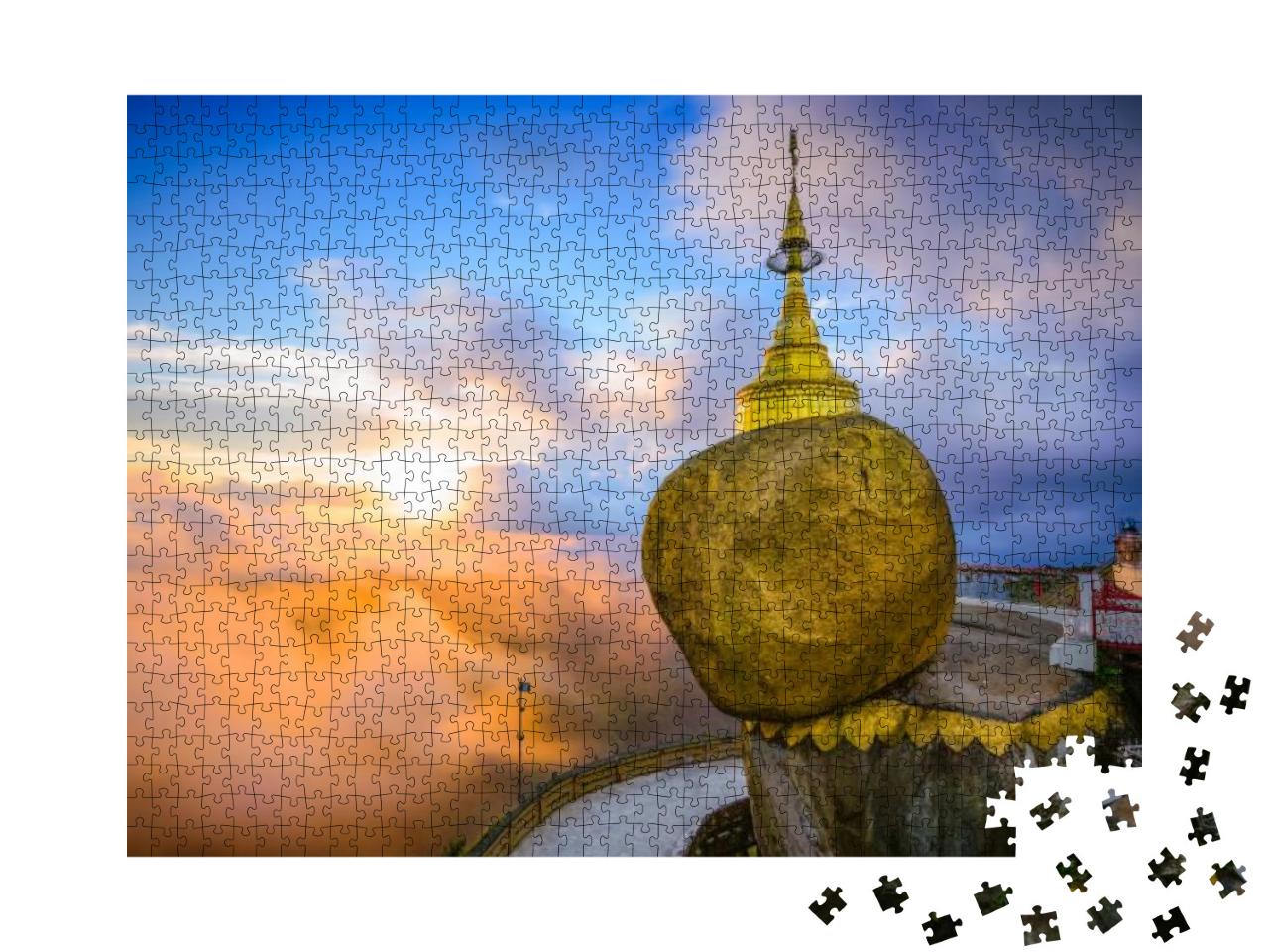 Golden Rock of Kyaiktiyo, Myanmar... Jigsaw Puzzle with 1000 pieces