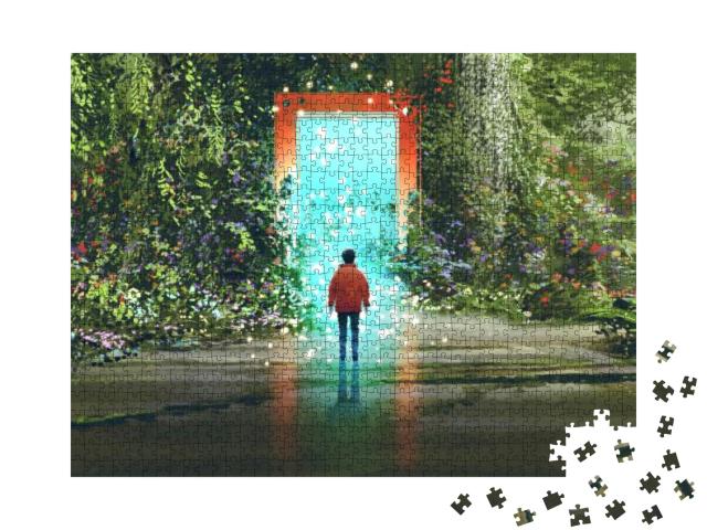 Fantasy Scenery Showing the Boy Standing in Front of the... Jigsaw Puzzle with 1000 pieces