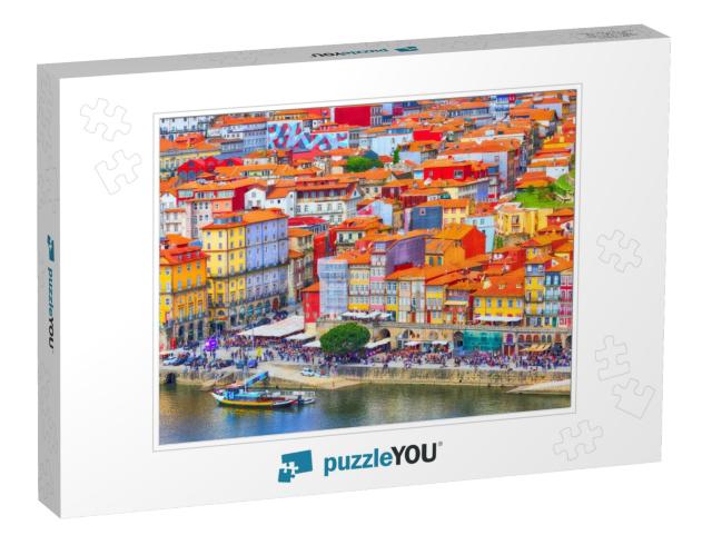 Porto, Portugal Old Town Ribeiro Aerial Promenade View wi... Jigsaw Puzzle