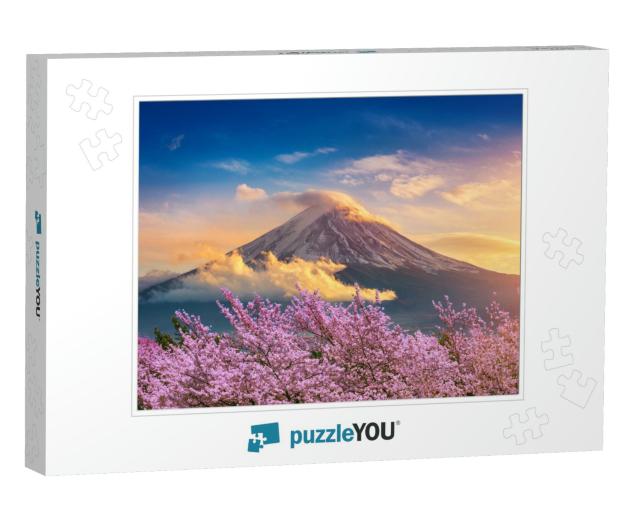 Fuji Mountain & Cherry Blossoms in Spring, Japan... Jigsaw Puzzle