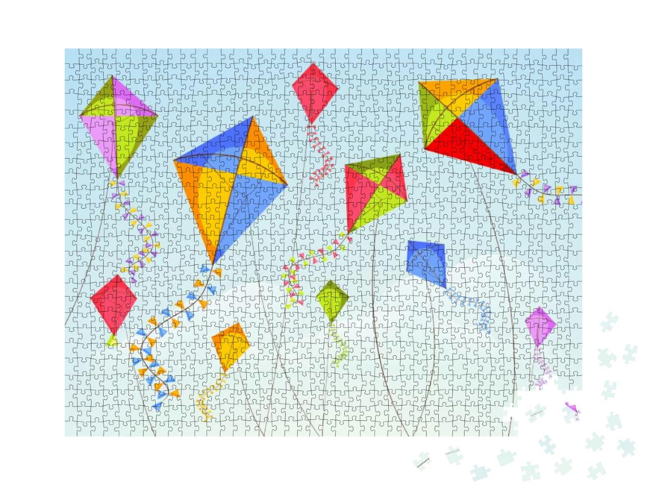 Shiny Kites Flying on Occasion of Happy Vasant Panchami C... Jigsaw Puzzle with 1000 pieces