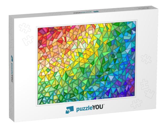 Abstract Stained Glass Background, the Colored Elements A... Jigsaw Puzzle