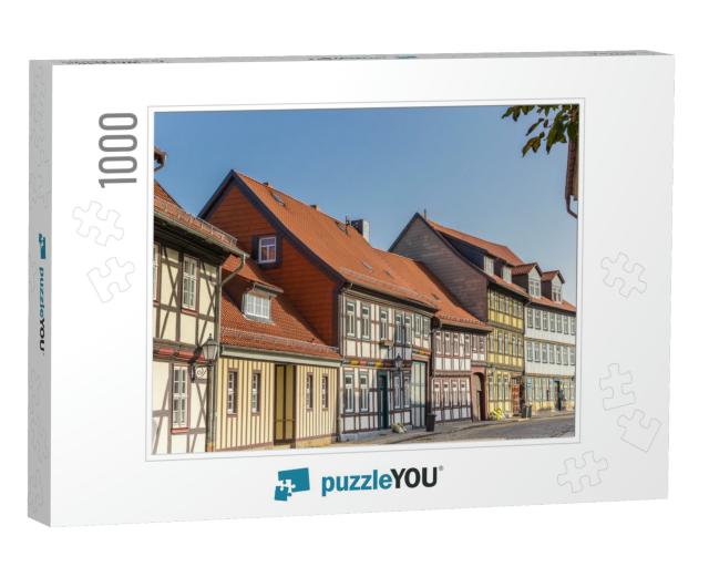 Colorful Street with Half-Timbered Houses in Wernigerode... Jigsaw Puzzle with 1000 pieces