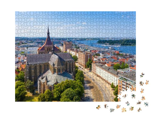 Rostock, Germany. Aerial Cityscape Image of Rostock, Germ... Jigsaw Puzzle with 1000 pieces
