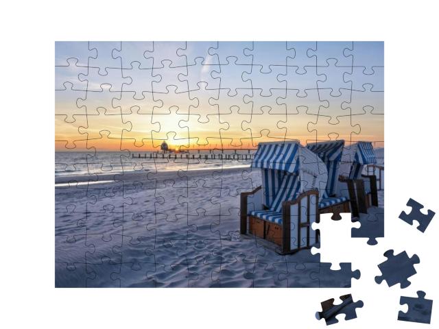 Beach of the Baltic Sea Resort Zingst... Jigsaw Puzzle with 100 pieces