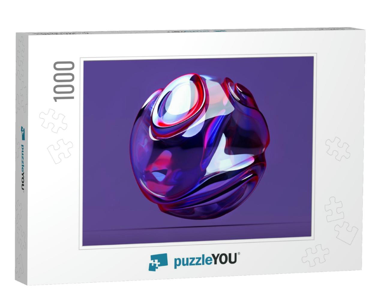3D Render of Abstract Art 3D Ball in Organic Curve Round... Jigsaw Puzzle with 1000 pieces