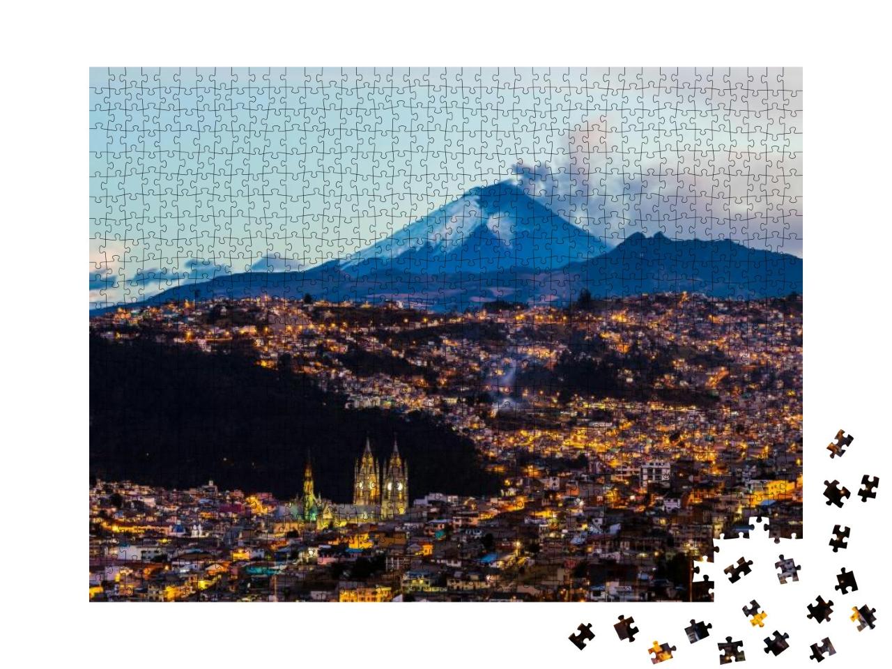 Cotopaxi Volcano Eruption Seen from Quito, Ecuador... Jigsaw Puzzle with 1000 pieces