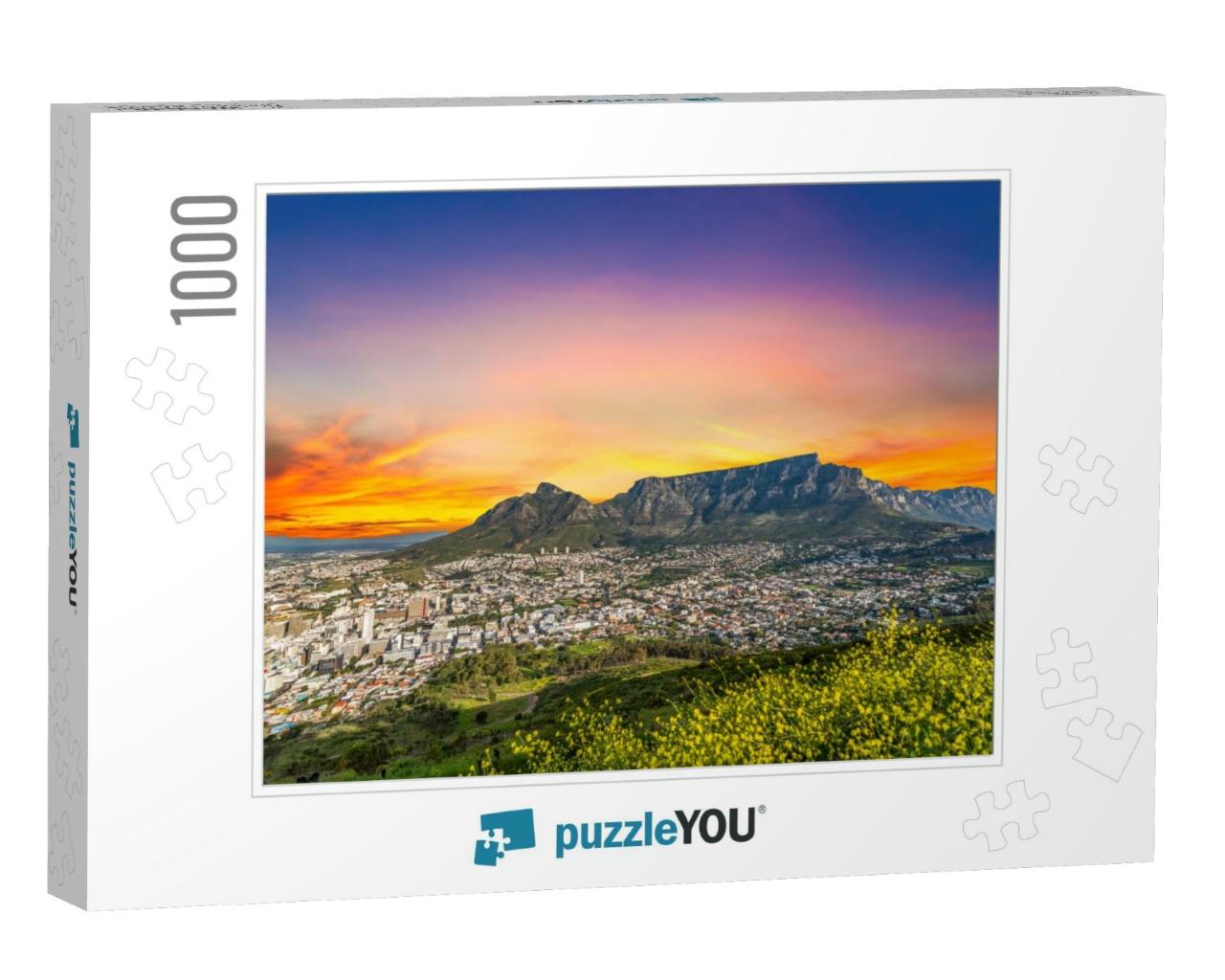 Cape Town City & Table Mountain with a Beautiful Twilight... Jigsaw Puzzle with 1000 pieces