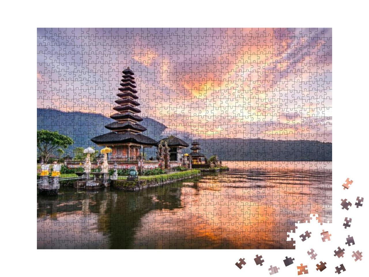 Pura Ulun Danu Bratan, Hindu Temple on Bratan Lake Landsc... Jigsaw Puzzle with 1000 pieces