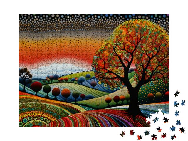 Colorful Countryside Jigsaw Puzzle with 1000 pieces