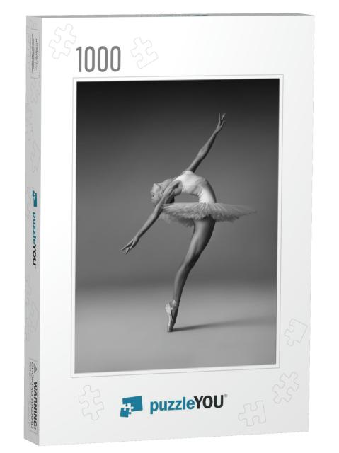Ballerina in a Tutu & Pointe Shoes Makes a Beautiful Pose... Jigsaw Puzzle with 1000 pieces