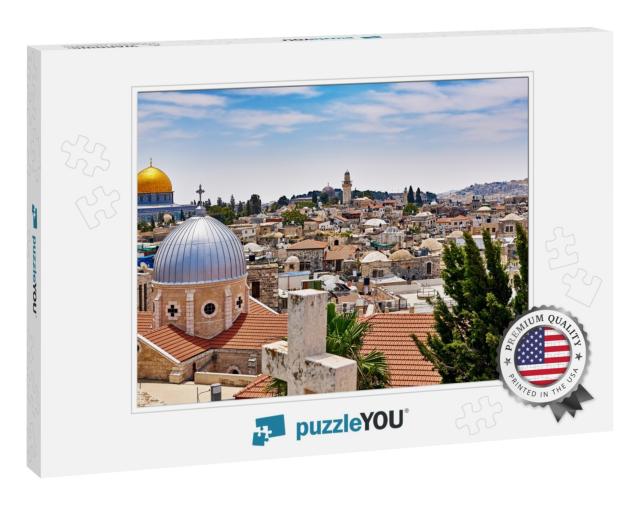 Jerusalem Panoramic Roof View to Christians, Jewish & Mus... Jigsaw Puzzle