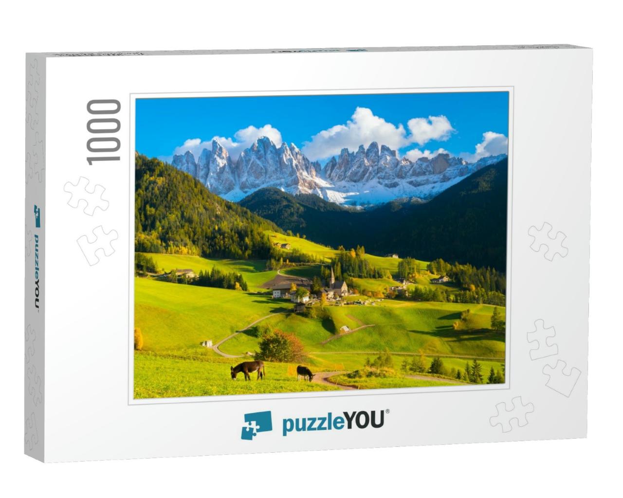 Beautiful Sunset in Santa Maddalena Village - Val Di Fune... Jigsaw Puzzle with 1000 pieces