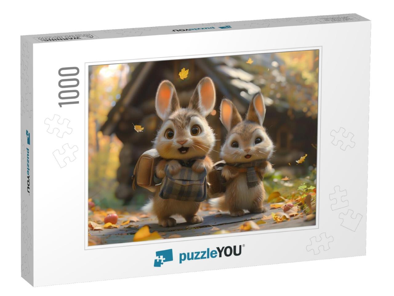 Exciting First Day of School for these Best Bunnies Jigsaw Puzzle with 1000 pieces