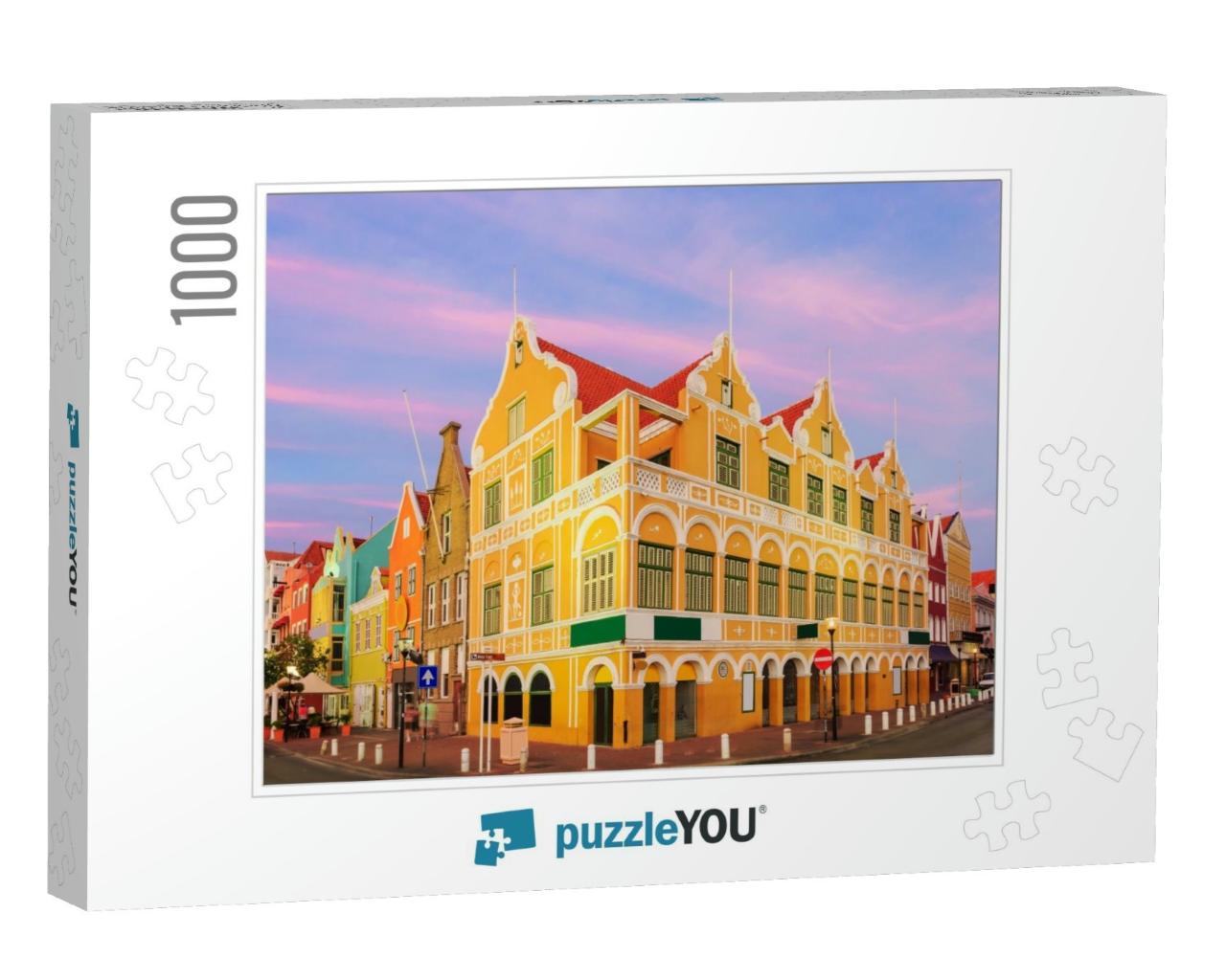Downtown Willemstad At Twilight, Curacao, Netherlands Ant... Jigsaw Puzzle with 1000 pieces