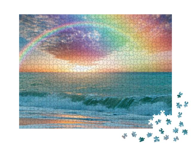 Beautiful Landscape with Turquoise Sea with Double Sided... Jigsaw Puzzle with 1000 pieces