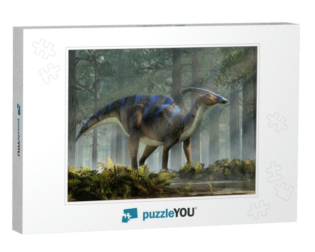 A Parasaurolophus, a Type of Herbivorous Ornithopod Dinos... Jigsaw Puzzle