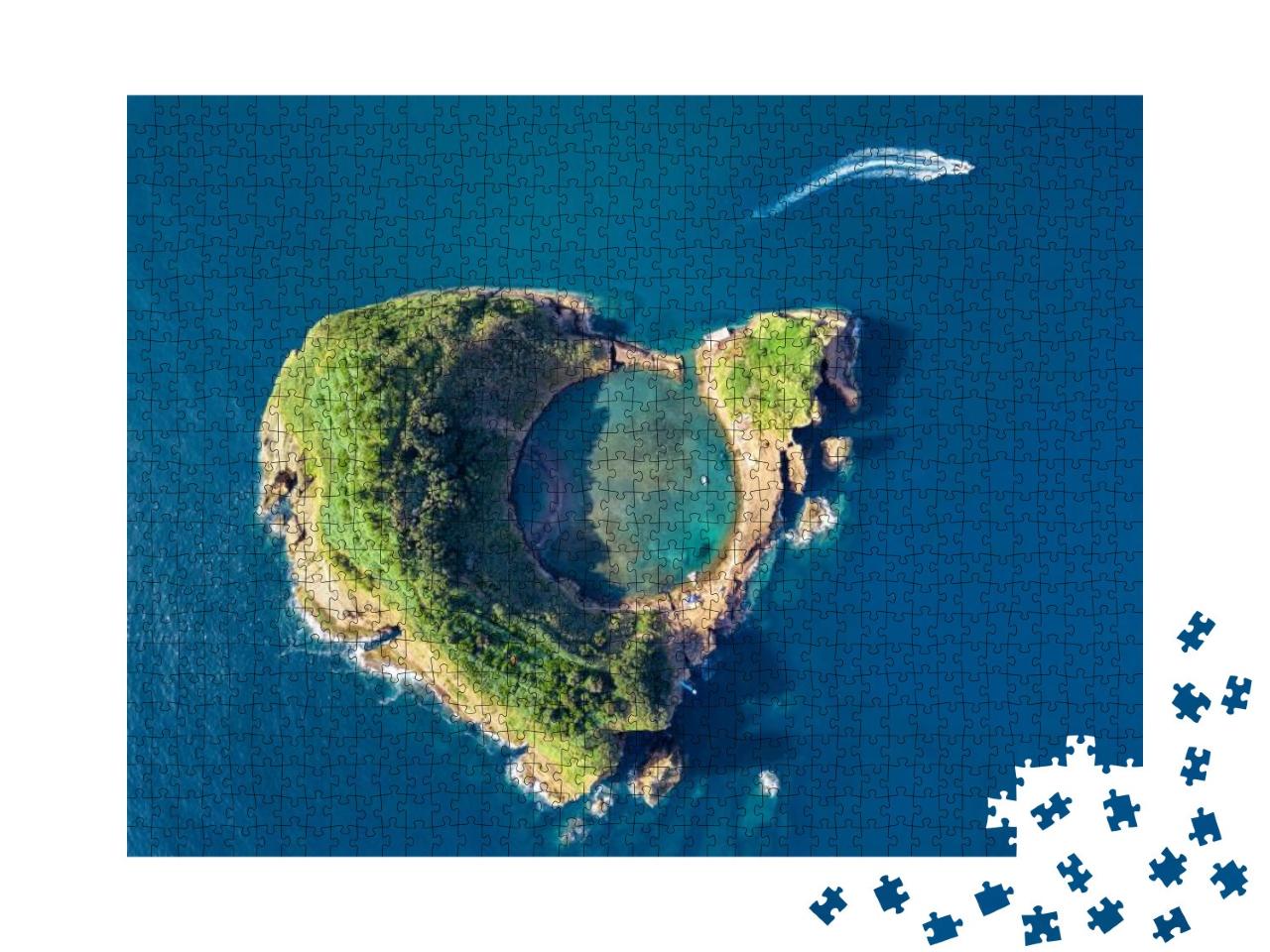 Azores Aerial Panoramic View. Top View of Islet of Vila F... Jigsaw Puzzle with 1000 pieces