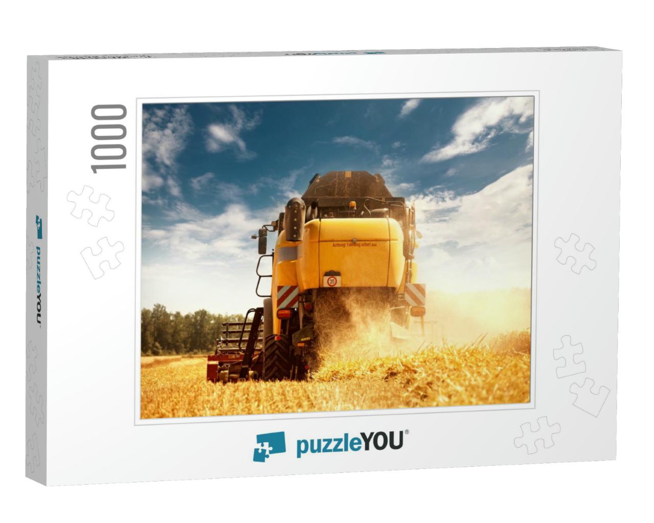 Harvester on Work with Straw Dust in Air... Jigsaw Puzzle with 1000 pieces