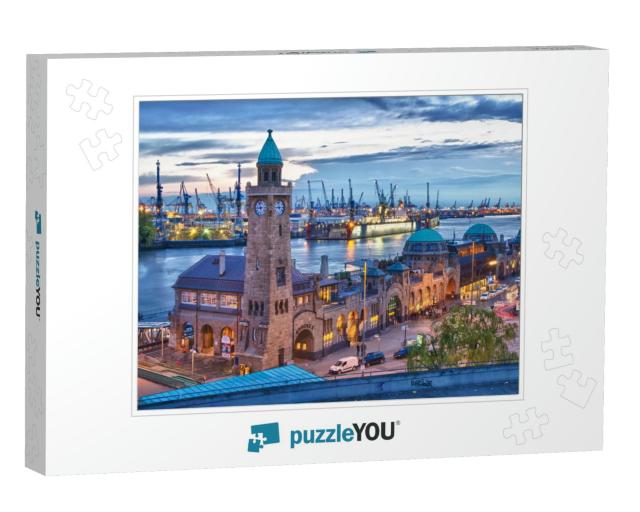 Hamburg Harbor, Germany... Jigsaw Puzzle