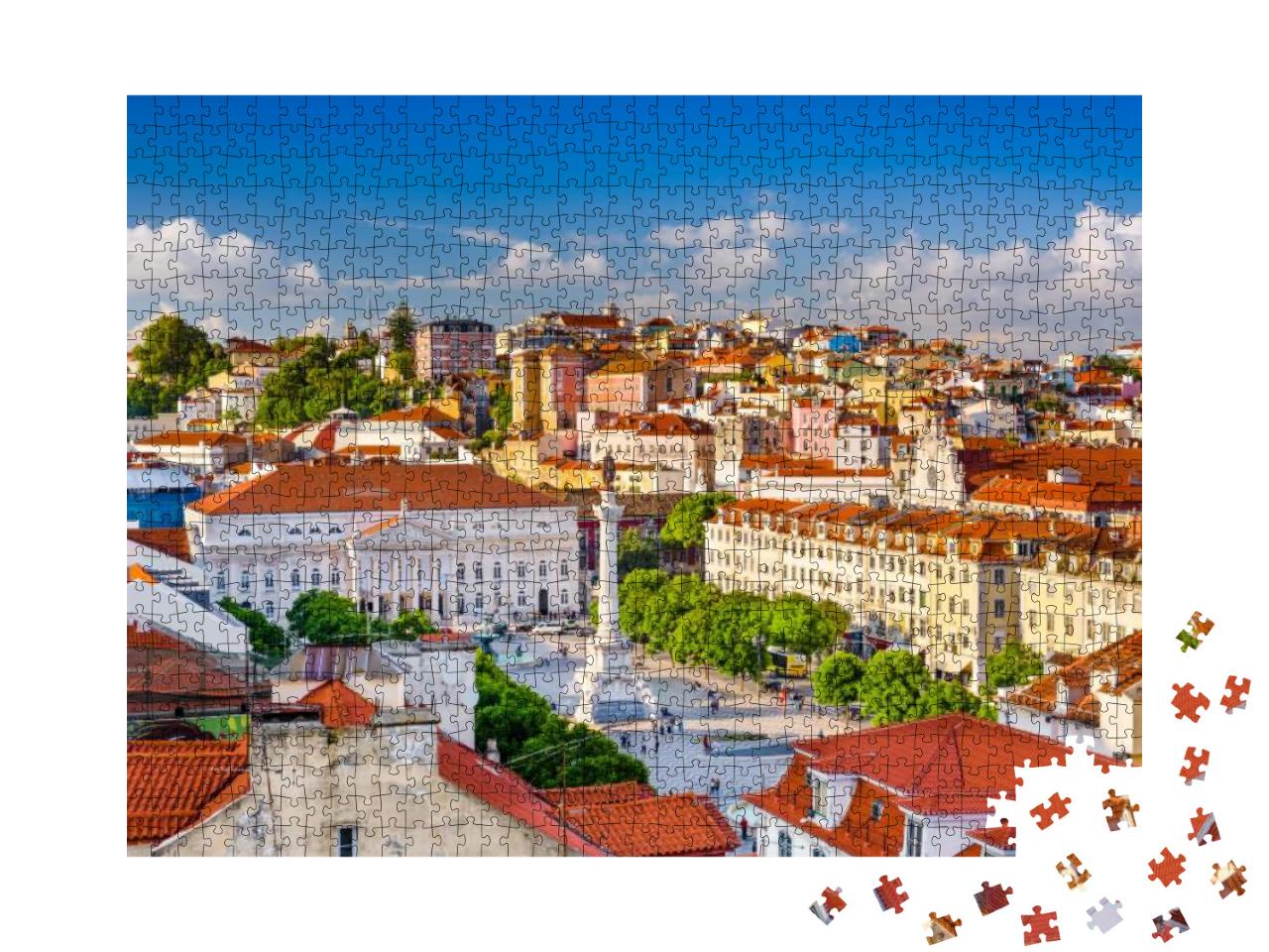 Lisbon, Portugal Skyline View Over Rossio Square... Jigsaw Puzzle with 1000 pieces