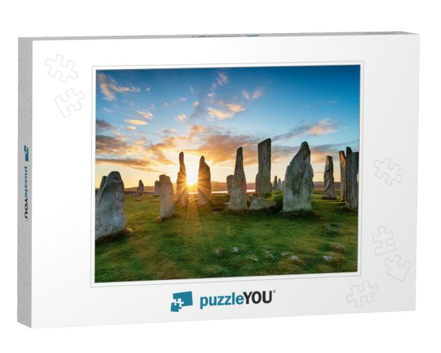 Sunset Over the Stone Circle At Callanish on the Isle of... Jigsaw Puzzle