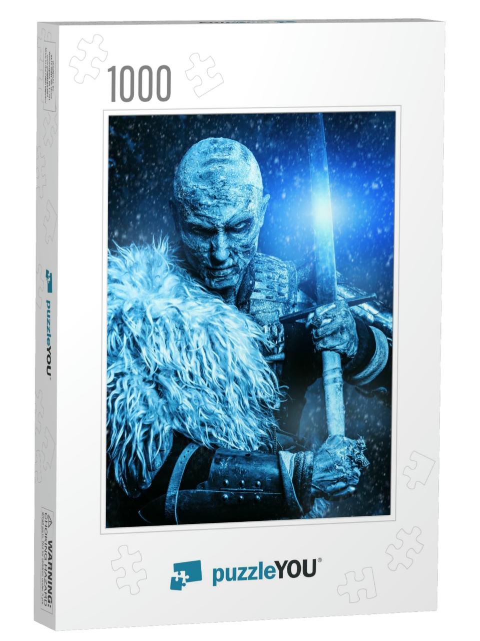 Halloween. Frozen Snow Covered Zombie Warrior in the Armo... Jigsaw Puzzle with 1000 pieces