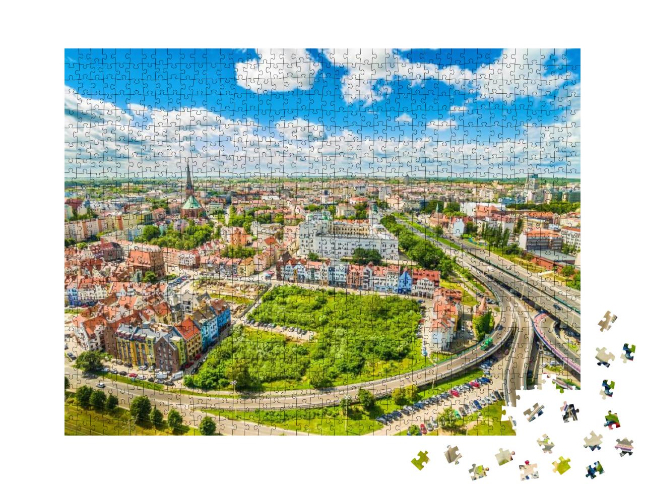 Szczecin - the Old Town from the Birds Eye View. Royal Ca... Jigsaw Puzzle with 1000 pieces