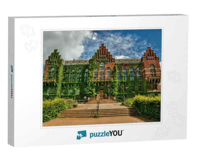 Facade of the University Library in Lund Sweden, Hdr-Tech... Jigsaw Puzzle