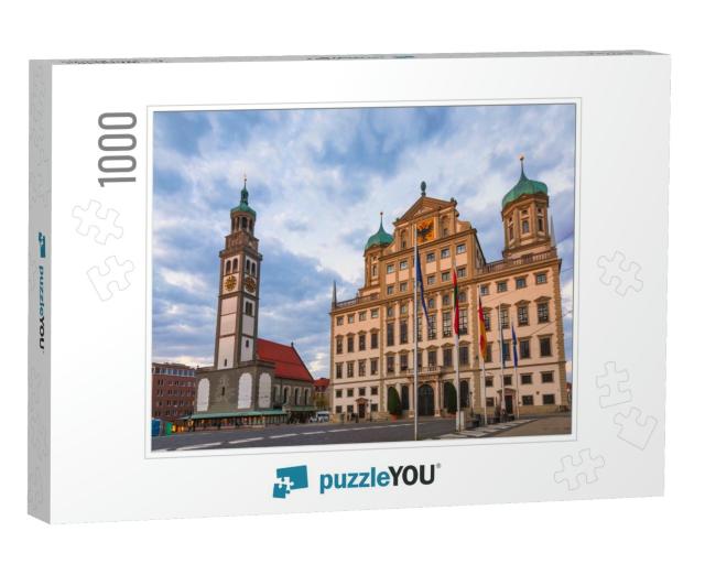 Augsburg Cityscape with Perlach Tower Perlachturm & Town... Jigsaw Puzzle with 1000 pieces