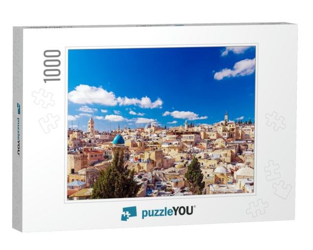 Roofs of Old City with Holy Sepulcher Church Dome, Jerusa... Jigsaw Puzzle with 1000 pieces