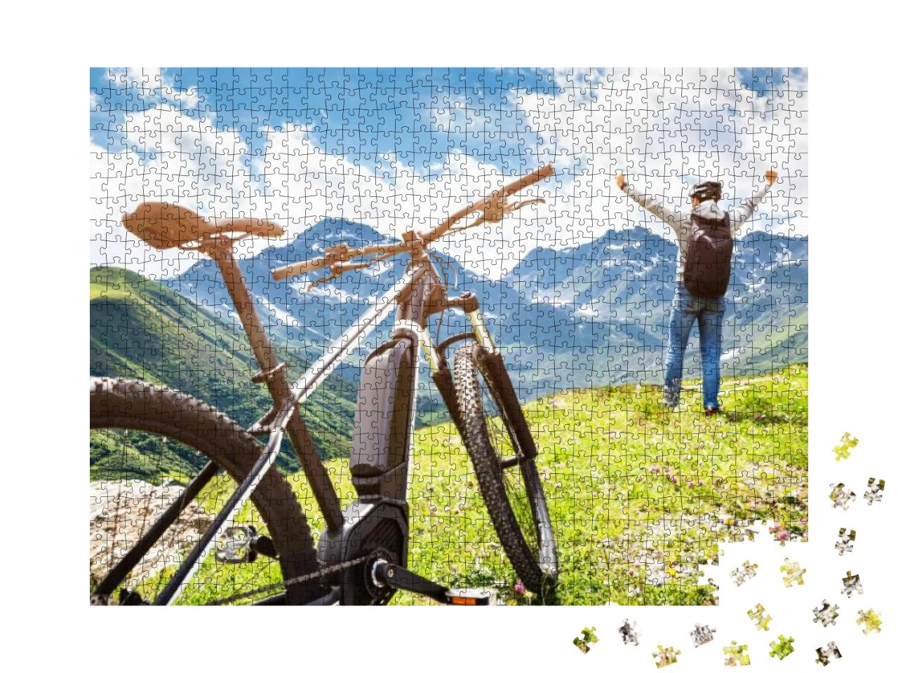 Mountain E Bike in Austria. Ebike Bicycle... Jigsaw Puzzle with 1000 pieces