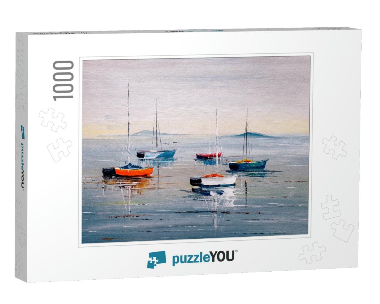 Oil Painting - Sailing Boat... Jigsaw Puzzle with 1000 pieces