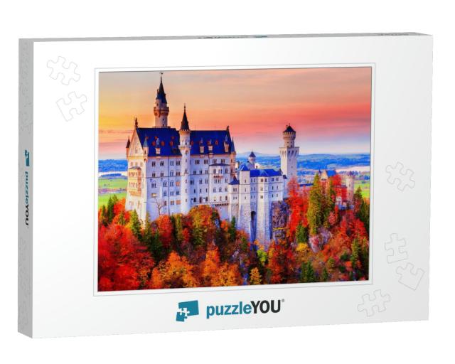 Germany. Famous Neuschwanstein Castle in the Background o... Jigsaw Puzzle