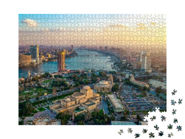 Panorama of Cairo Cityscape Taken During the Sunset from... Jigsaw Puzzle with 1000 pieces