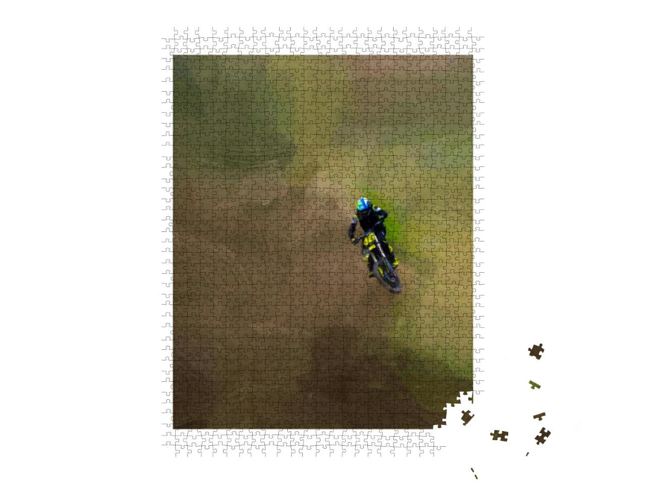Motocross Jump in an Artistic Painting Illustrations for... Jigsaw Puzzle with 1000 pieces