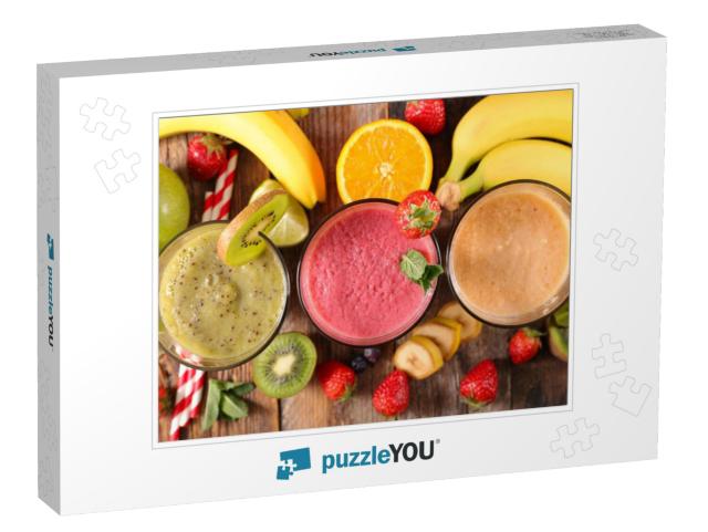 assorted of fruit juice- healthy smoothie Jigsaw Puzzle