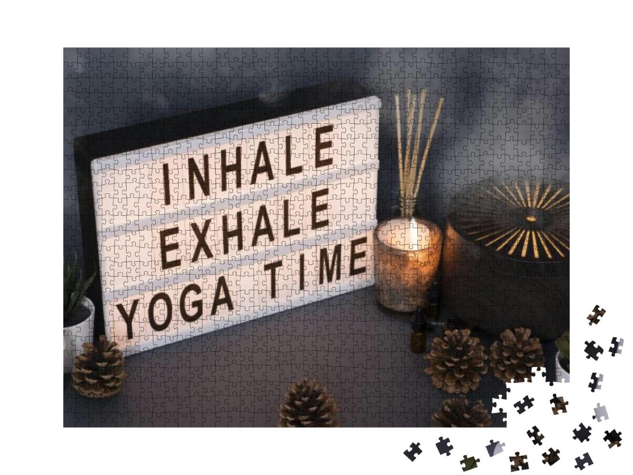Inhale Exhale Message Relaxation Background Concep... Jigsaw Puzzle with 1000 pieces