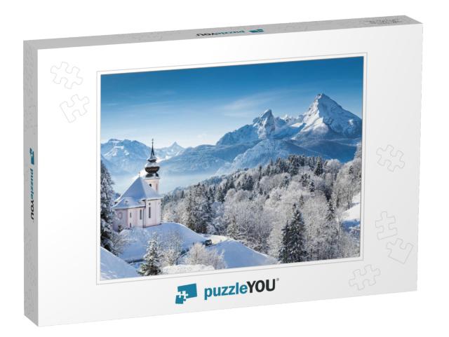 Panoramic View of Beautiful Winter Wonderland Mountain Sc... Jigsaw Puzzle