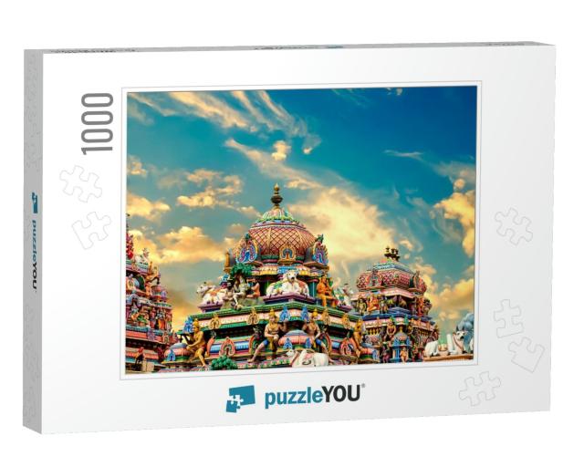 Beautiful View of Colorful Gopura in the Hindu Kapaleeshw... Jigsaw Puzzle with 1000 pieces