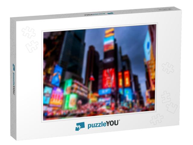 Blurred Image of Times Square. Times Square is a Major Co... Jigsaw Puzzle