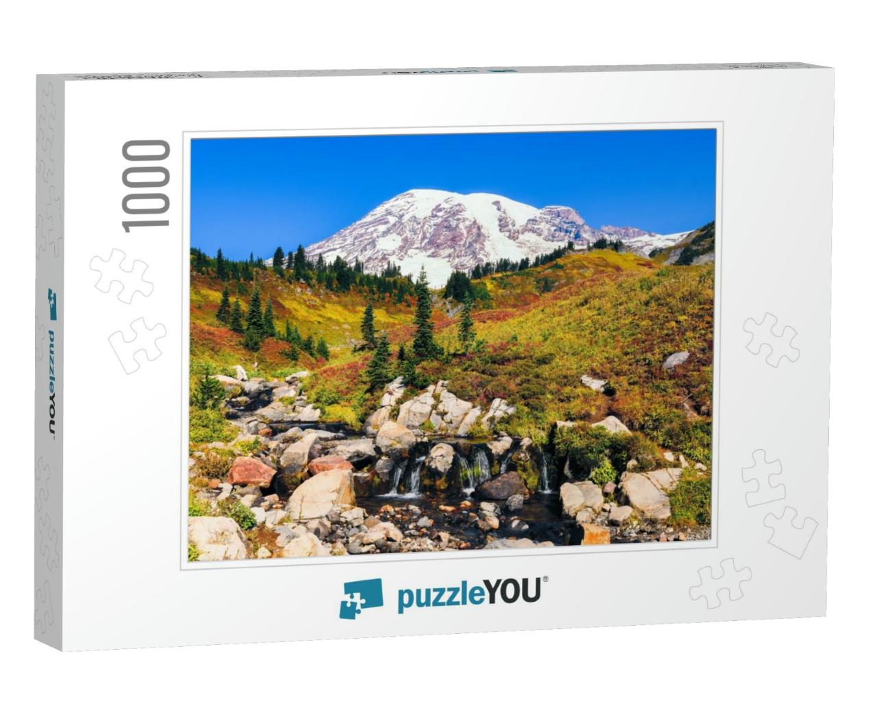Edith Creek in Mount Rainier National Park Flows in Front... Jigsaw Puzzle with 1000 pieces