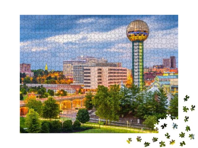 Knoxville, Tennessee, USA Downtown Skyline At Twilight... Jigsaw Puzzle with 1000 pieces