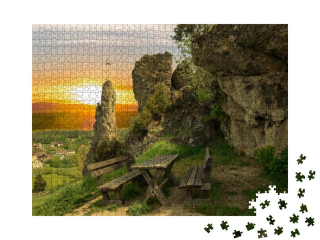 Fairytale Sunrise in Franconian Switzerland... Jigsaw Puzzle with 1000 pieces