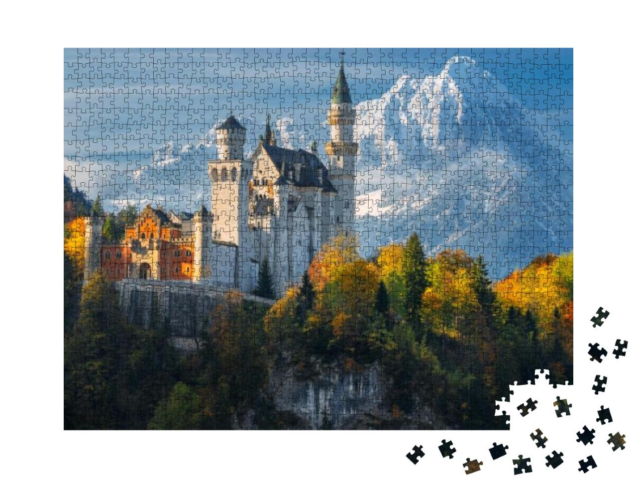 Germany. Famous Neuschwanstein Castle in the Background o... Jigsaw Puzzle with 1000 pieces
