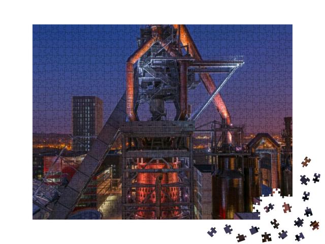 Luxembourg Esch Belval Furnace Office Building Night View... Jigsaw Puzzle with 1000 pieces